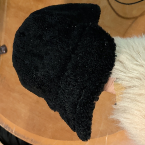 Black Nwt Glenn Pilot Shearling And Lambskin Baseball Style Unisex hat main image 6